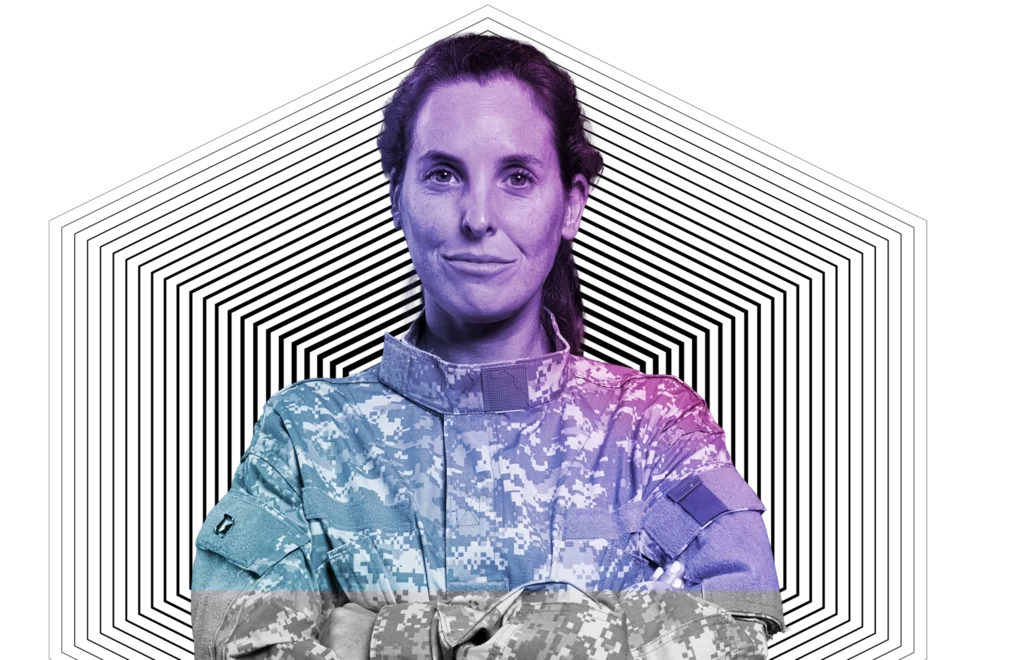 Portrait of a woman in a camouflage uniform